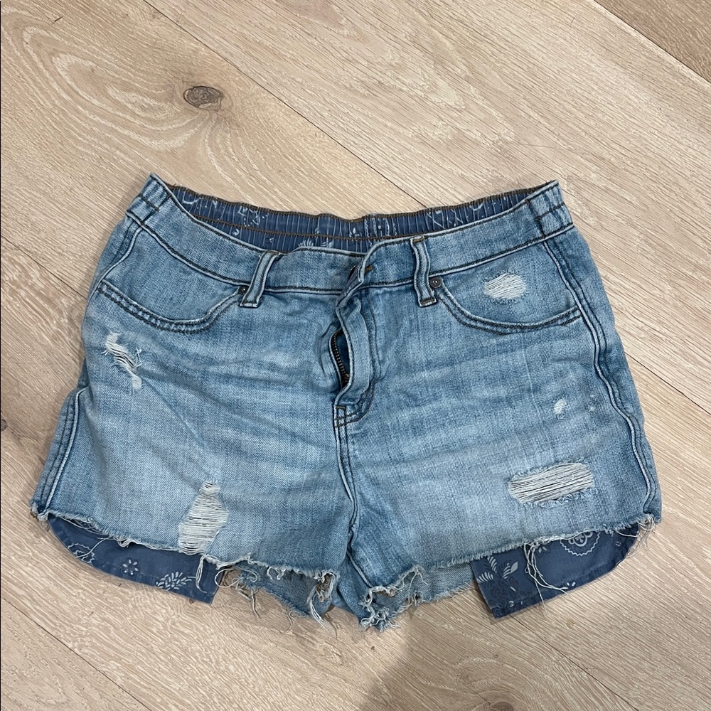 Aerie Light Blue Distressed Jean Shorts